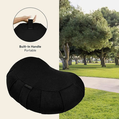 Zafu Crescent Meditation Cushion - Black