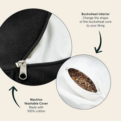 Zafu Crescent Meditation Cushion - Black